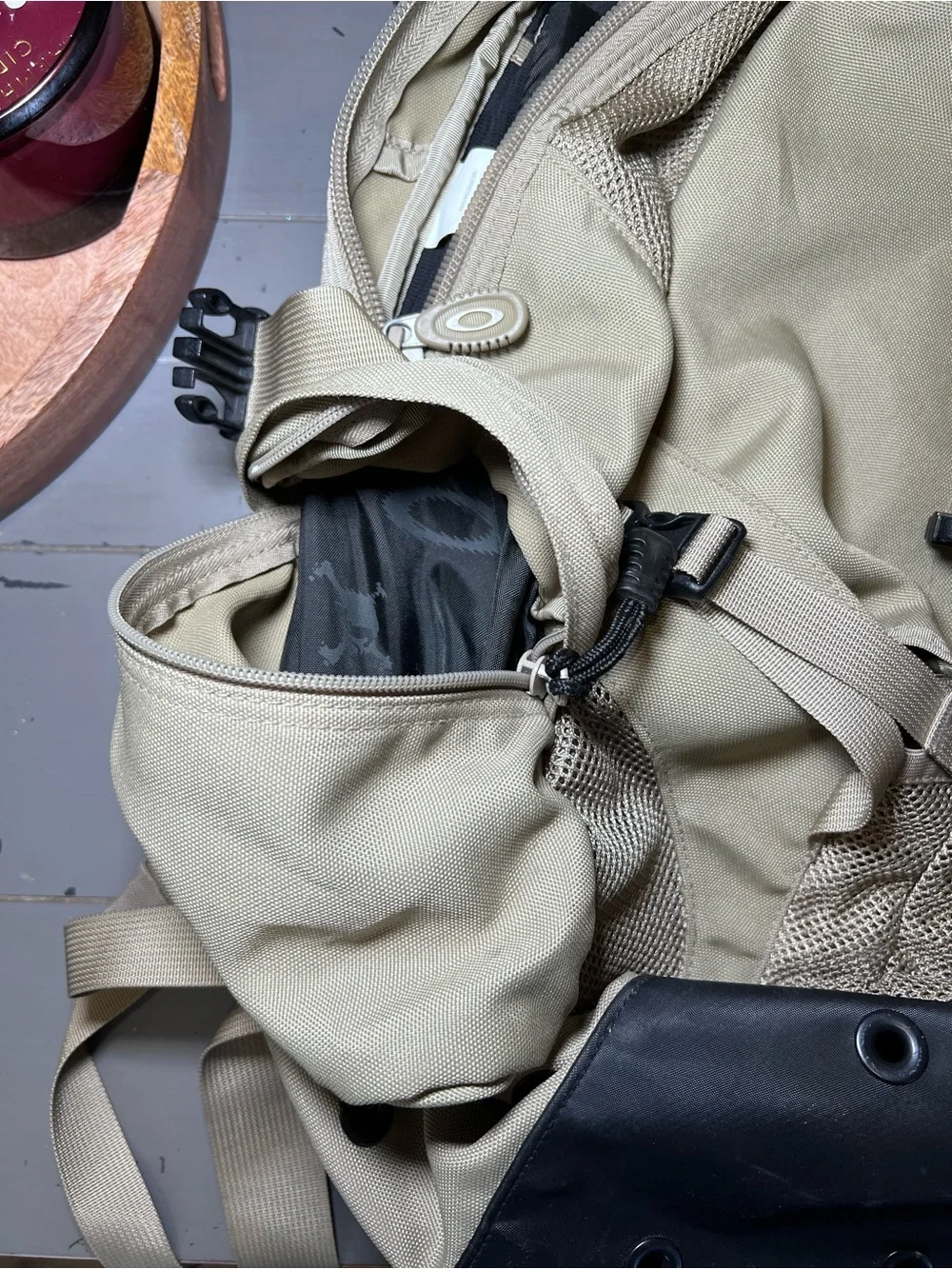 Vintage Oakley Skull Icon Backpack Tan Beige Tactical Hiking 2.0
